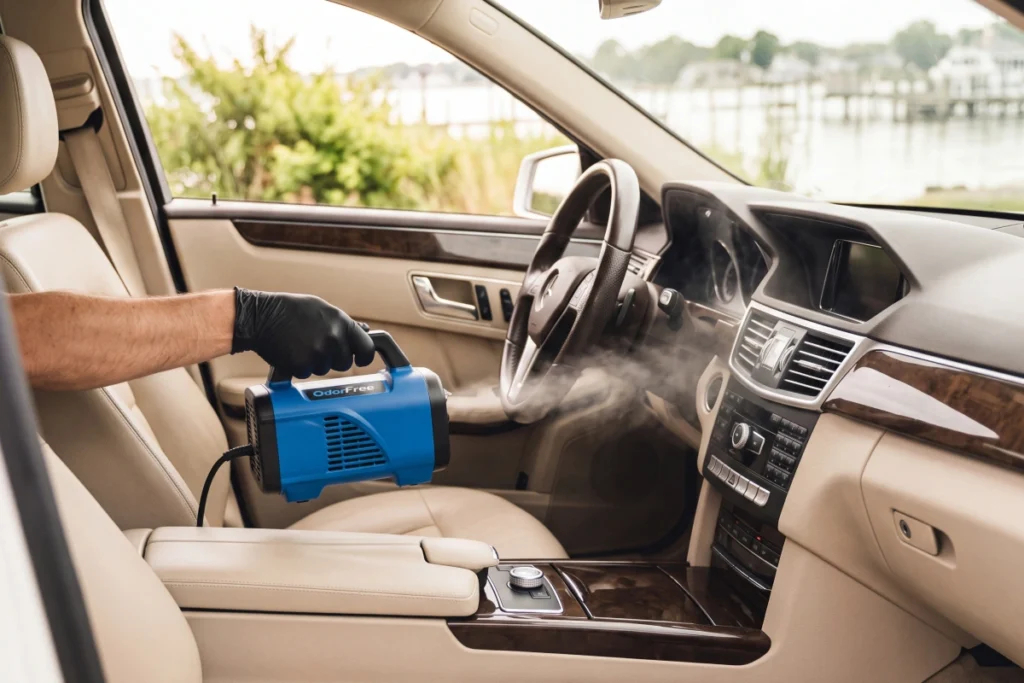 Vehicle odor removal fresh smelling
